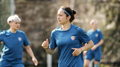 Fotbal feminin. Ultimul antrenament al naționalei înainte de meciul cu Letonia