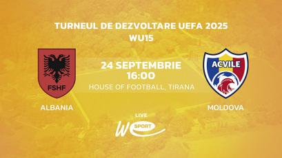 LIVE. Fotbal feminin WU15. Albania – Moldova