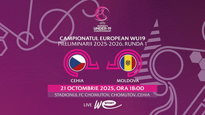 LIVE. Fotbal feminin WU19. Cehia - Moldova