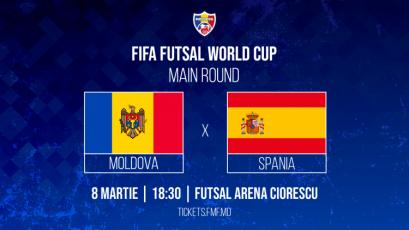Futsal. Bilete la meciul Moldova – Spania, din 8 martie
