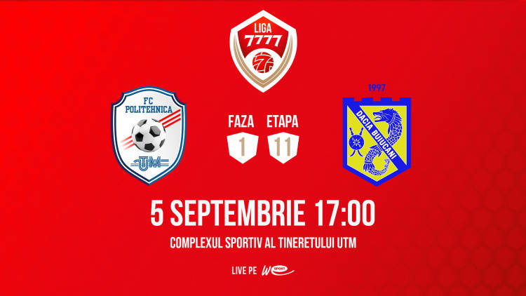 Liga 7777. Politehnica UTM - Dacia Buiucani. Avancronică