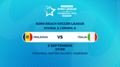 LIVE 19:00. Fotbal pe plajă. Superfinala EBSL. Moldova - Italia