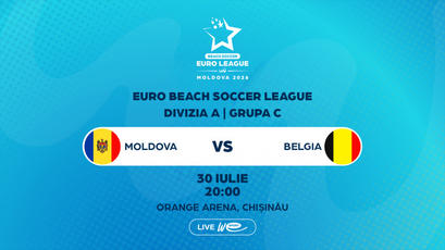 LIVE 20:00. Fotbal pe plajă. EBSL. Moldova - Belgia