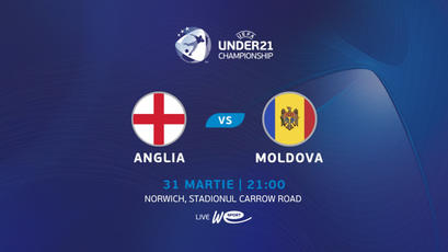 Under 21. Anglia - Moldova. LIVE la WE SPORT TV