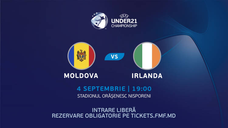Under 21. Invitație la meciul Moldova - Irlanda
