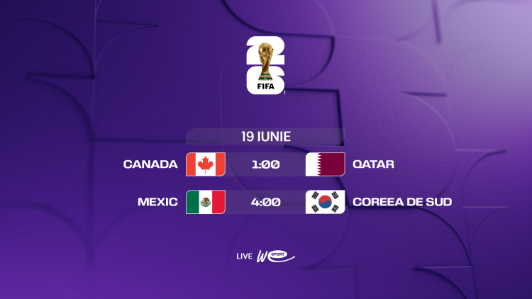 Campionatul Mondial 2026. Avancronica meciurilor din 19 iunie. Canada - Qatar și Mexic - Coreea de Sud, LIVE la WE SPORT TV
