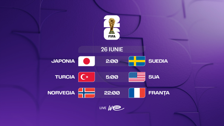Campionatul Mondial 2026. Avancronica meciurilor din 26 iunie. Japonia - Suedia, Turcia - SUA și Norvegia - Franța, LIVE la WE SPORT TV