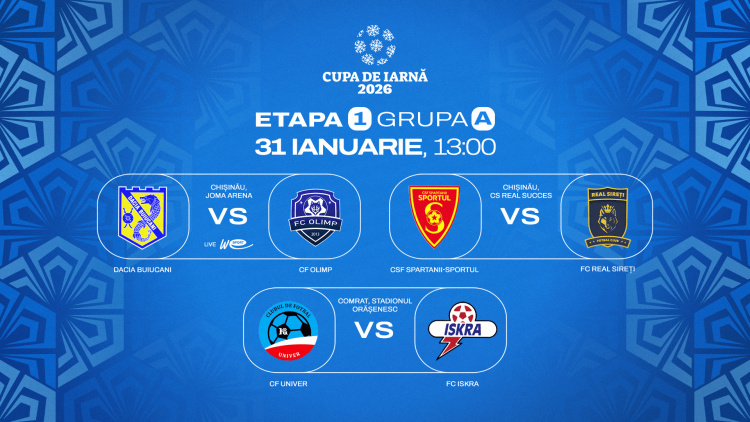 Cupa de Iarnă 2026. Programul meciurilor de sâmbătă din etapa 1