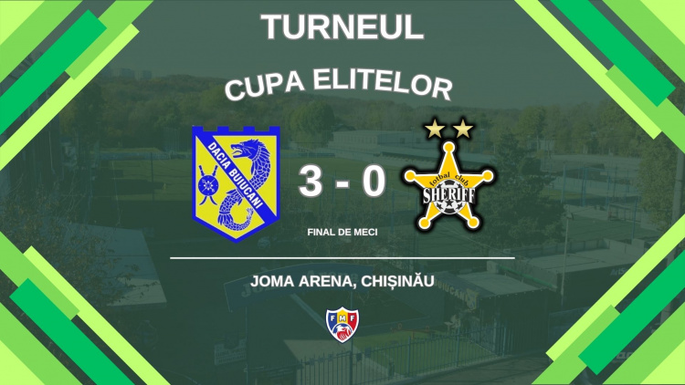 Cupa Elitelor. Dacia Buiucani - FC Sheriff 3 - 0
