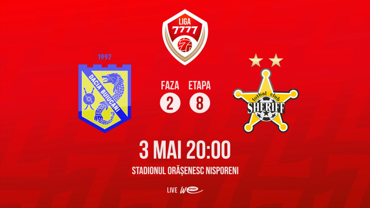 Liga 7777. Dacia Buiucani - FC Sheriff. LIVE
