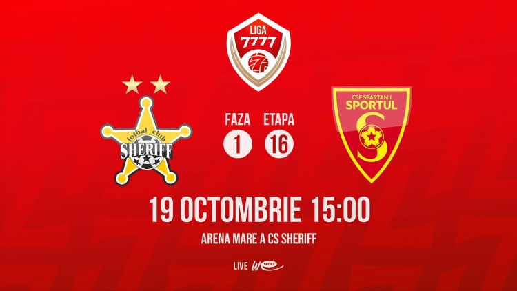 LIVE. Liga 7777. FC Sheriff - CSF Spartanii Sportul
