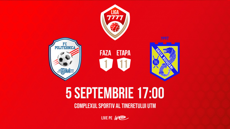 Liga 7777. Politehnica UTM - Dacia Buiucani. Avancronică
