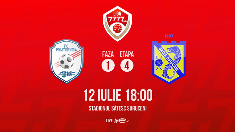Liga 7777.md. FC Politehnica UTM - Dacia Buiucani. Avancronică