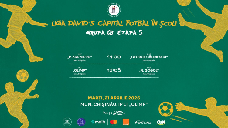 Liga David’s Capital Fotbal în Școli. Programul meciurilor de marți, 21 aprilie
