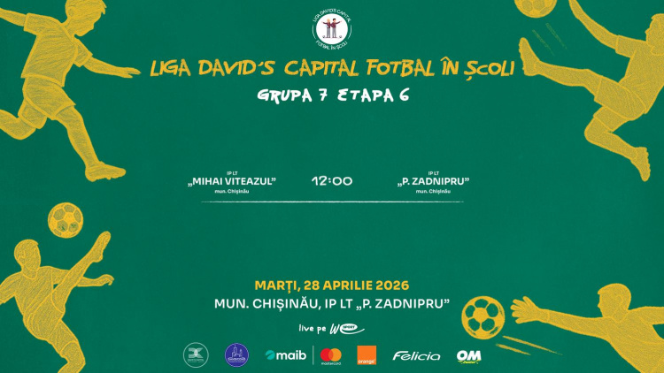 Liga David’s Capital Fotbal în Școli. Programul meciurilor de marți, 28 aprilie