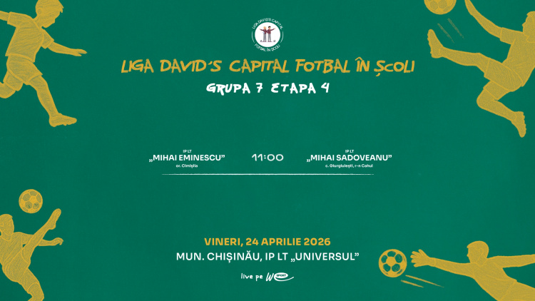 Liga David’s Capital Fotbal în Școli. Programul meciurilor de vineri, 24 aprilie