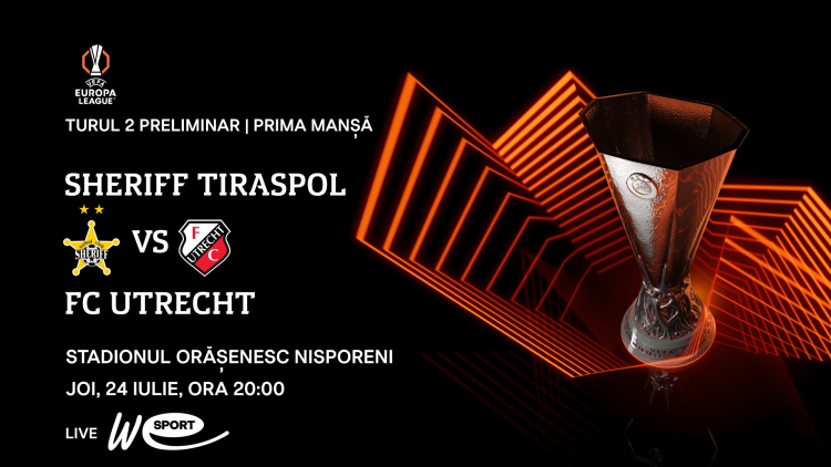 Liga Europei 2025/26. FC Sheriff - FC Utrecht. LIVE la WE SPORT TV