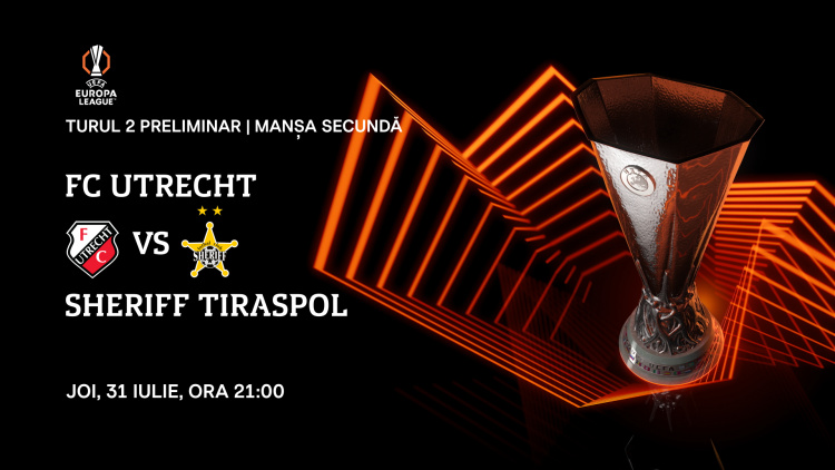 Liga Europei 2025/26. FC Utrecht - FC Sheriff. LIVE la We Sport TV
