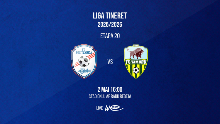 LIVE 16:00. Liga Tineret. Academia Rebeja-UTM - Zimbru