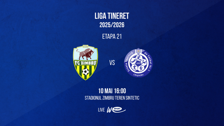 LIVE 16:00. Liga Tineret. Zimbru - ȘSSF nr 1