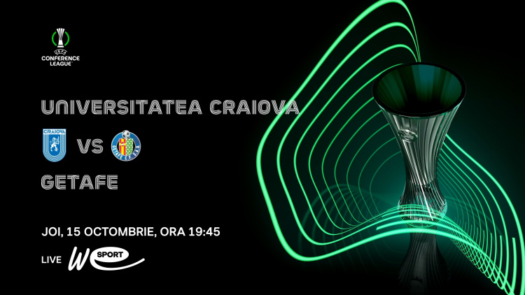 LIVE 19:45. Liga Conferinței. Universitatea Craiova - Getafe în direct la WE SPORT TV