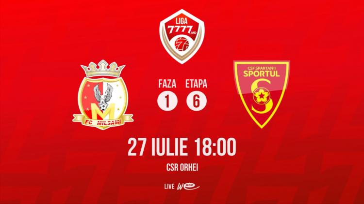 LIVE. Liga 7777.md. FC Milsami - CSF Spartanii Sportul