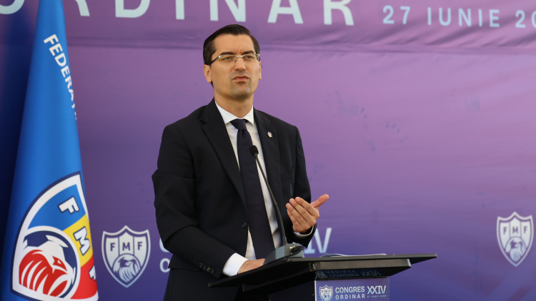 Președintele Federației Române de Fotbal, Răzvan Burleanu, după Congresul FMF