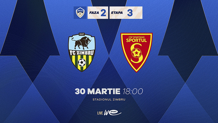 LIVE. Super Liga. FC Zimbru - CSF Spartanii Sportul